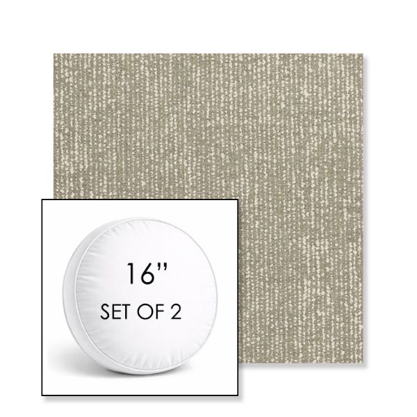 Picture of Vista Seasalt | Set of 2 | 16" Sunbrella Boxed Round Outdoor Throw Pillows with Premium Inserts