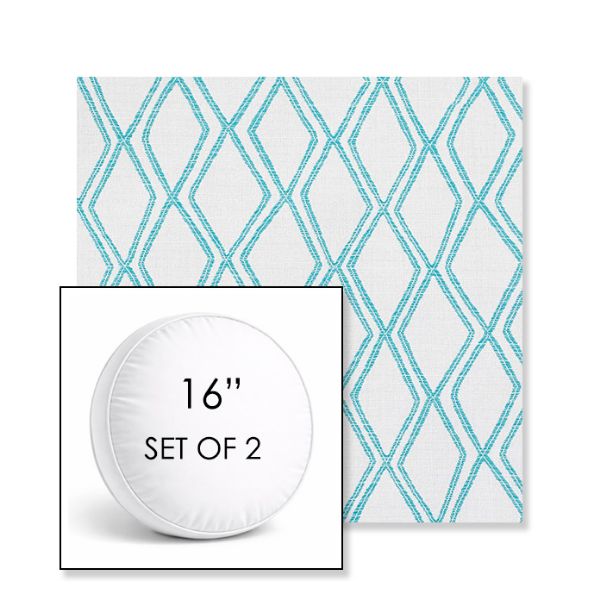 Picture of Voyage Breeze | Set of 2 | 16" Sunbrella Boxed Round Outdoor Throw Pillows with Premium Inserts