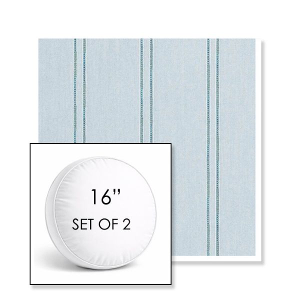 Picture of Wayward Sky | Set of 2 | 16" Sunbrella Boxed Round Outdoor Throw Pillows with Premium Inserts