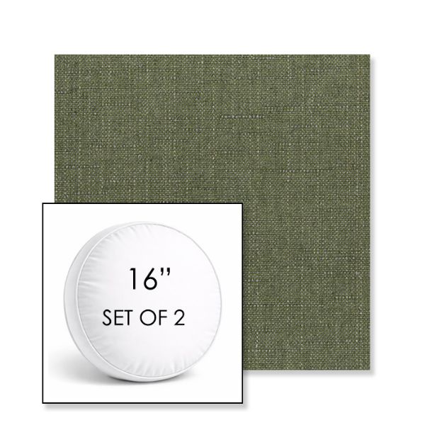 Picture of Willa Frond | Set of 2 | 16" Sunbrella Boxed Round Outdoor Throw Pillows with Premium Inserts