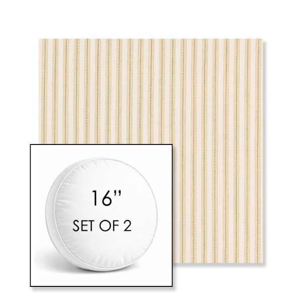 Picture of William Dijon | Set of 2 | 16" Sunbrella Boxed Round Outdoor Throw Pillows with Premium Inserts