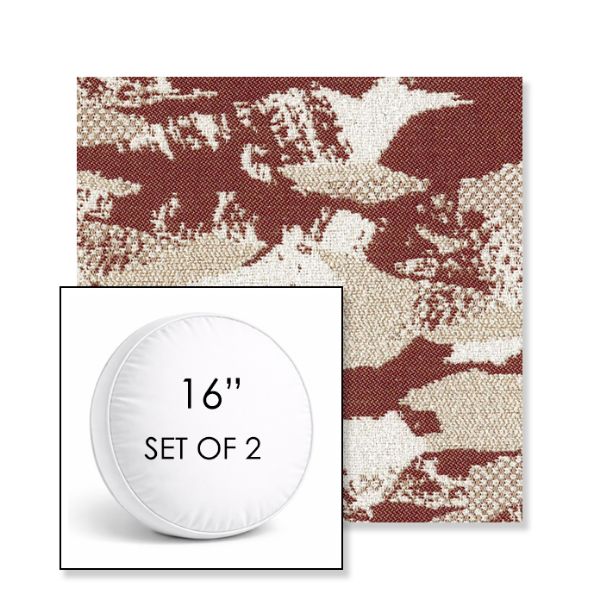 Picture of Yama Erable | Set of 2 | 16" Sunbrella Boxed Round Outdoor Throw Pillows with Premium Inserts