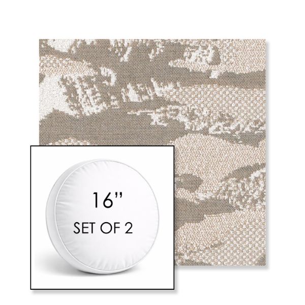 Picture of Yama Fuji | Set of 2 | 16" Sunbrella Boxed Round Outdoor Throw Pillows with Premium Inserts