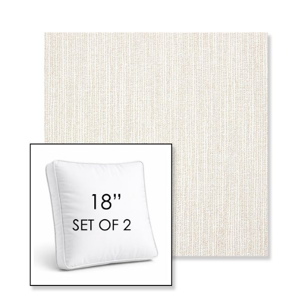 Picture of Adena Canvas | Set of 2 | 18" Sunbrella Boxed Square Outdoor Throw Pillows with Premium Inserts