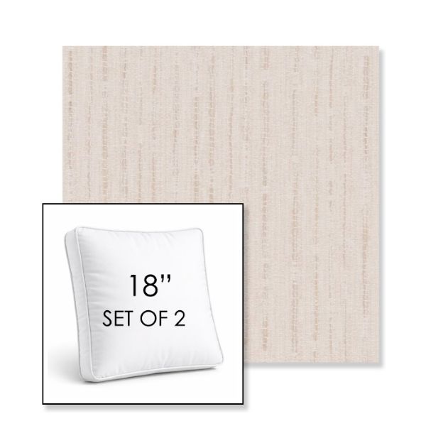Picture of Abundant Parchment | Set of 2 | 18" Sunbrella Boxed Square Outdoor Throw Pillows with Premium Inserts