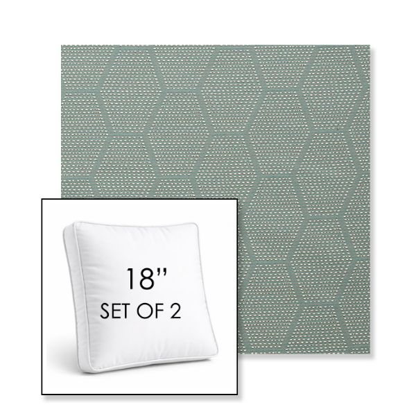 Picture of Amalfi Coast | Set of 2 | 18" Sunbrella Boxed Square Outdoor Throw Pillows with Premium Inserts