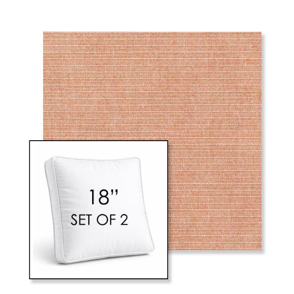 Picture of Ambrose Terracotta | Set of 2 | 18" Sunbrella Boxed Square Outdoor Throw Pillows with Premium Inserts
