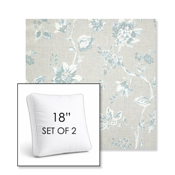 Picture of Ariana Dew | Set of 2 | 18" Sunbrella Boxed Square Outdoor Throw Pillows with Premium Inserts