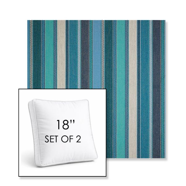 Picture of Ascend Oasis | Set of 2 | 18" Sunbrella Boxed Square Outdoor Throw Pillows with Premium Inserts