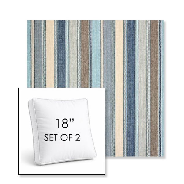 Picture of Ascend Spa | Set of 2 | 18" Sunbrella Boxed Square Outdoor Throw Pillows with Premium Inserts