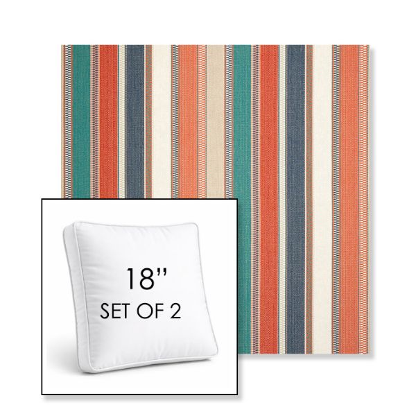 Picture of Ascend Tropical | Set of 2 | 18" Sunbrella Boxed Square Outdoor Throw Pillows with Premium Inserts