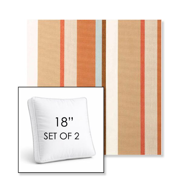 Picture of Beaming Mojave | Set of 2 | 18" Sunbrella Boxed Square Outdoor Throw Pillows with Premium Inserts