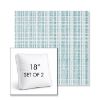 Picture of Benson Lagoon | Set of 2 | 18" Sunbrella Boxed Square Outdoor Throw Pillows with Premium Inserts