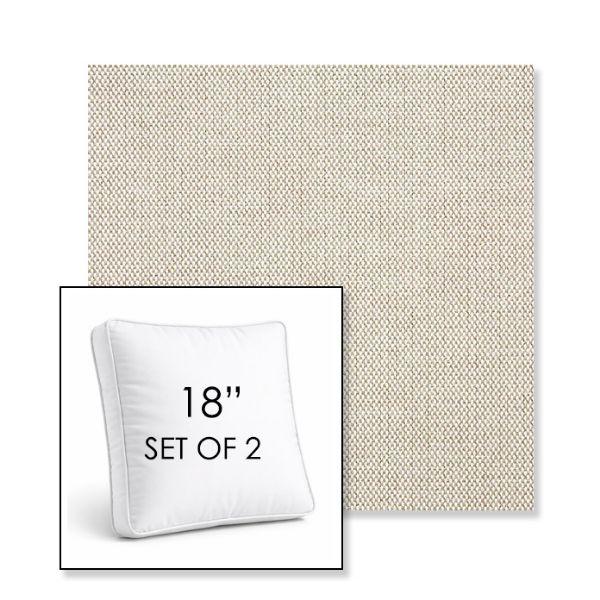 Picture of Blend Linen | Set of 2 | 18" Sunbrella Boxed Square Outdoor Throw Pillows with Premium Inserts