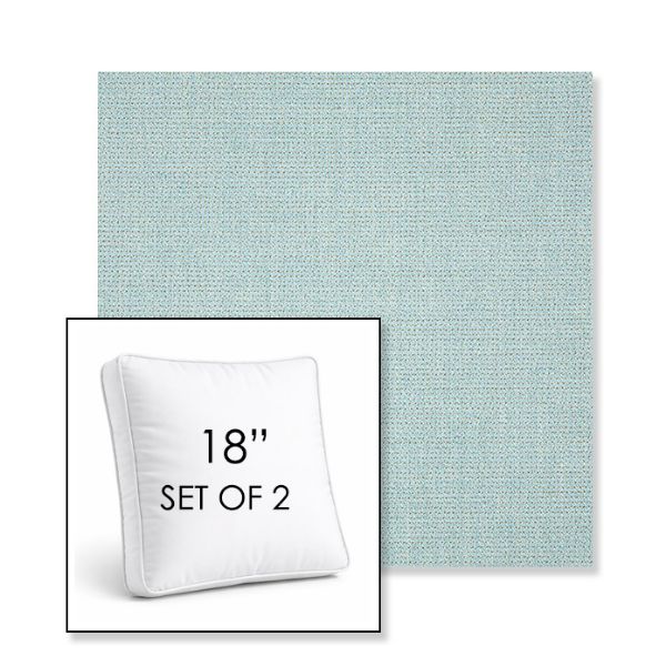 Picture of Bliss Dew | Set of 2 | 18" Sunbrella Boxed Square Outdoor Throw Pillows with Premium Inserts