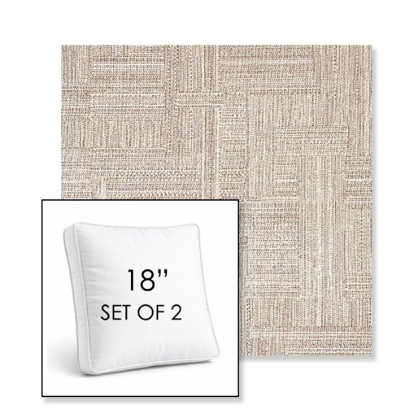 Picture of Boro Walnut | Set of 2 | 18" Sunbrella Boxed Square Outdoor Throw Pillows with Premium Inserts