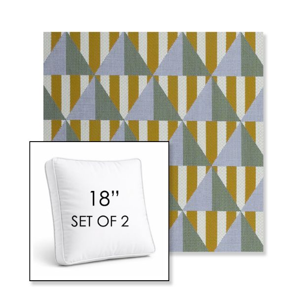 Picture of Buoy Key West | Set of 2 | 18" Sunbrella Boxed Square Outdoor Throw Pillows with Premium Inserts