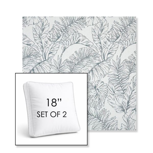 Picture of Calm Laurel | Set of 2 | 18" Sunbrella Boxed Square Outdoor Throw Pillows with Premium Inserts