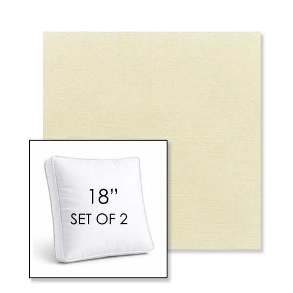 Picture of Canvas Canvas | Set of 2 | 18" Sunbrella Boxed Square Outdoor Throw Pillows with Premium Inserts