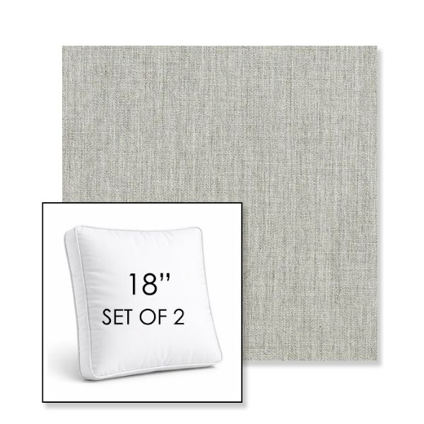 Picture of Canvas Granite | Set of 2 | 18" Sunbrella Boxed Square Outdoor Throw Pillows with Premium Inserts
