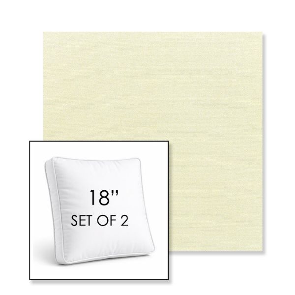Picture of Canvas Natural | Set of 2 | 18" Sunbrella Boxed Square Outdoor Throw Pillows with Premium Inserts