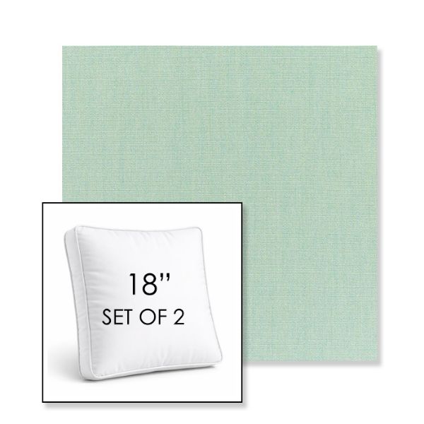 Picture of Canvas Spa | Set of 2 | 18" Sunbrella Boxed Square Outdoor Throw Pillows with Premium Inserts