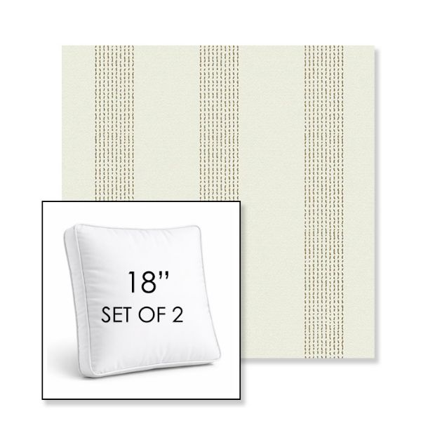 Picture of Caper Linen | Set of 2 | 18" Sunbrella Boxed Square Outdoor Throw Pillows with Premium Inserts