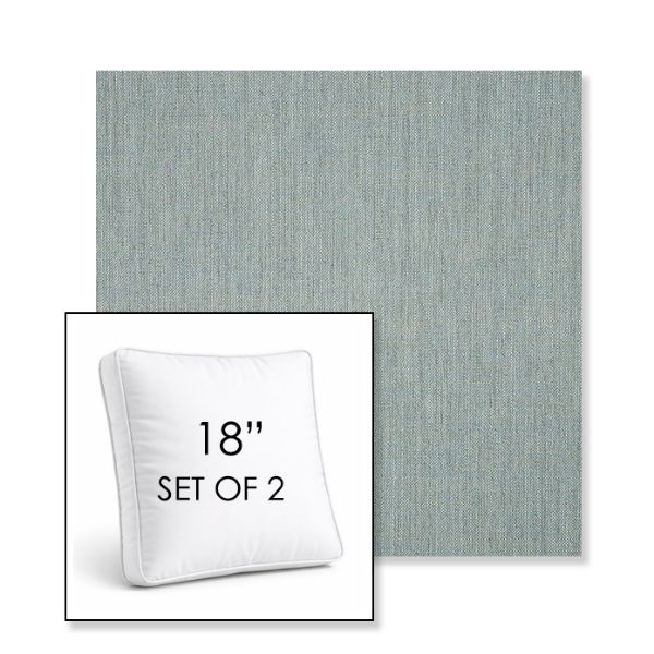 Picture of Cast Mist | Set of 2 | 18" Sunbrella Boxed Square Outdoor Throw Pillows with Premium Inserts