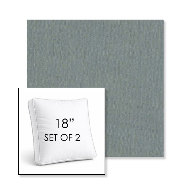 Picture of Cast Seaglass | Set of 2 | 18" Sunbrella Boxed Square Outdoor Throw Pillows with Premium Inserts