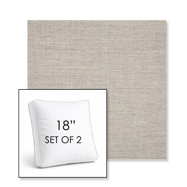 Picture of Cast Silver | Set of 2 | 18" Sunbrella Boxed Square Outdoor Throw Pillows with Premium Inserts