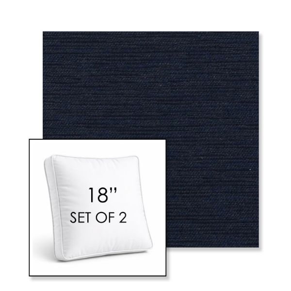 Picture of Charmer Indigo | Set of 2 | 18" Sunbrella Boxed Square Outdoor Throw Pillows with Premium Inserts