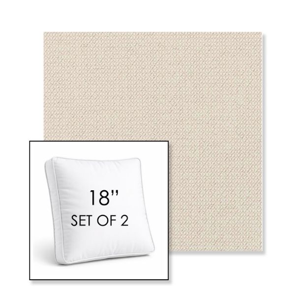 Picture of Charmer Parchment | Set of 2 | 18" Sunbrella Boxed Square Outdoor Throw Pillows with Premium Inserts