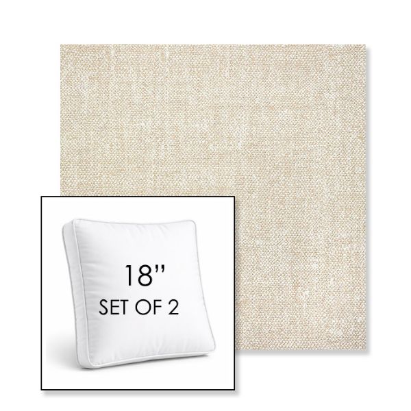 Picture of Chartres Cloud | Set of 2 | 18" Sunbrella Boxed Square Outdoor Throw Pillows with Premium Inserts