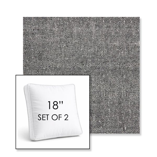 Picture of Chartres Granite | Set of 2 | 18" Sunbrella Boxed Square Outdoor Throw Pillows with Premium Inserts