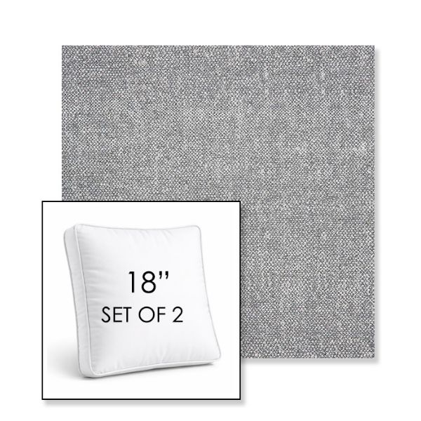 Picture of Chartres Gull | Set of 2 | 18" Sunbrella Boxed Square Outdoor Throw Pillows with Premium Inserts