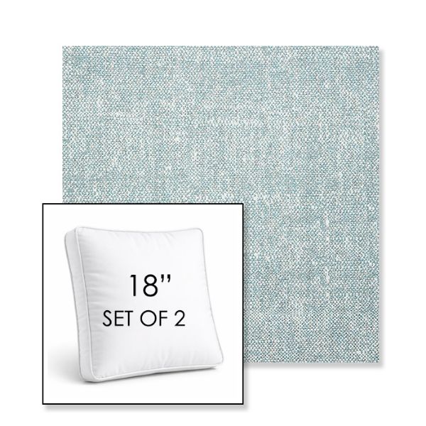 Picture of Chartres Opal | Set of 2 | 18" Sunbrella Boxed Square Outdoor Throw Pillows with Premium Inserts
