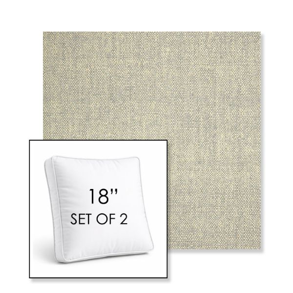 Picture of Chartres Pebble | Set of 2 | 18" Sunbrella Boxed Square Outdoor Throw Pillows with Premium Inserts