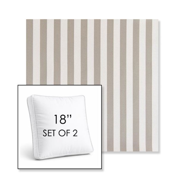 Picture of Costa Nickel | Set of 2 | 18" Sunbrella Boxed Square Outdoor Throw Pillows with Premium Inserts