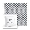 Picture of Detail Navy | Set of 2 | 18" Sunbrella Boxed Square Outdoor Throw Pillows with Premium Inserts