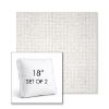 Picture of Dumont Snow | Set of 2 | 18" Sunbrella Boxed Square Outdoor Throw Pillows with Premium Inserts