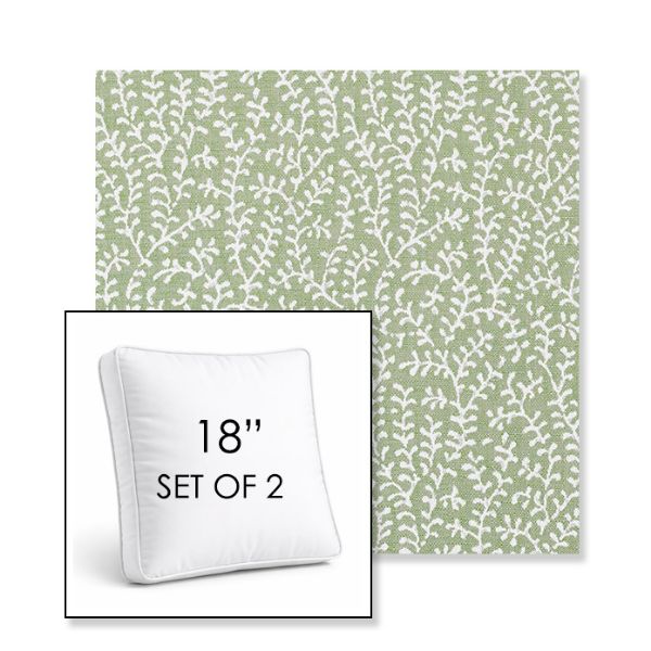 Picture of Eberly Spring | Set of 2 | 18" Sunbrella Boxed Square Outdoor Throw Pillows with Premium Inserts