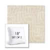 Picture of Escher Alabaster | Set of 2 | 18" Sunbrella Boxed Square Outdoor Throw Pillows with Premium Inserts