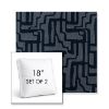Picture of Escher Indigo | Set of 2 | 18" Sunbrella Boxed Square Outdoor Throw Pillows with Premium Inserts