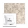 Picture of Etna Dune | Set of 2 | 18" Sunbrella Boxed Square Outdoor Throw Pillows with Premium Inserts