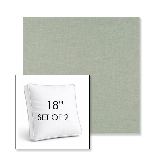Picture of Exhale Rainwashed | Set of 2 | 18" Sunbrella Boxed Square Outdoor Throw Pillows with Premium Inserts