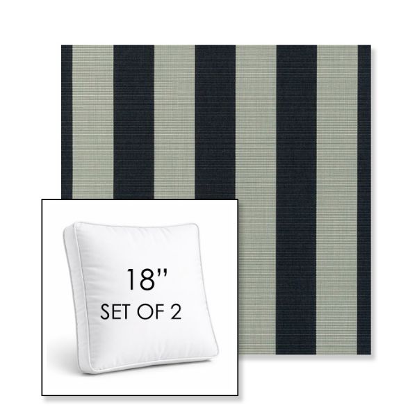 Picture of Expressive Mist | Set of 2 | 18" Sunbrella Boxed Square Outdoor Throw Pillows with Premium Inserts