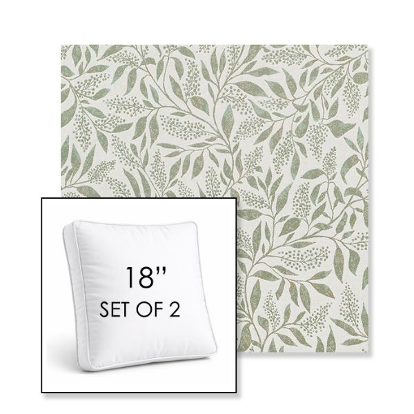 Picture of Exquisite Aloe | Set of 2 | 18" Sunbrella Boxed Square Outdoor Throw Pillows with Premium Inserts