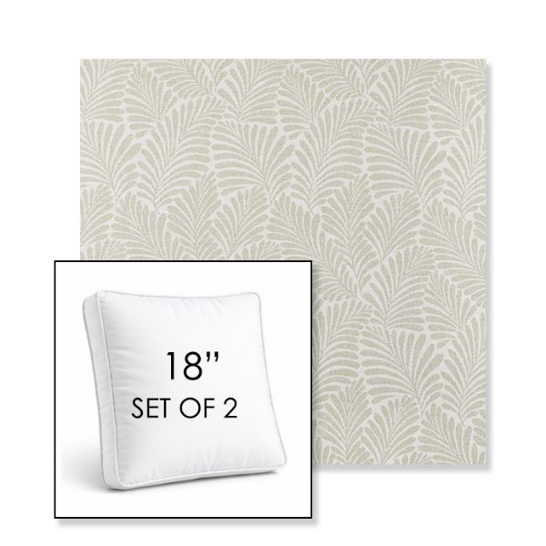 Picture of Frond Spring | Set of 2 | 18" Sunbrella Boxed Square Outdoor Throw Pillows with Premium Inserts
