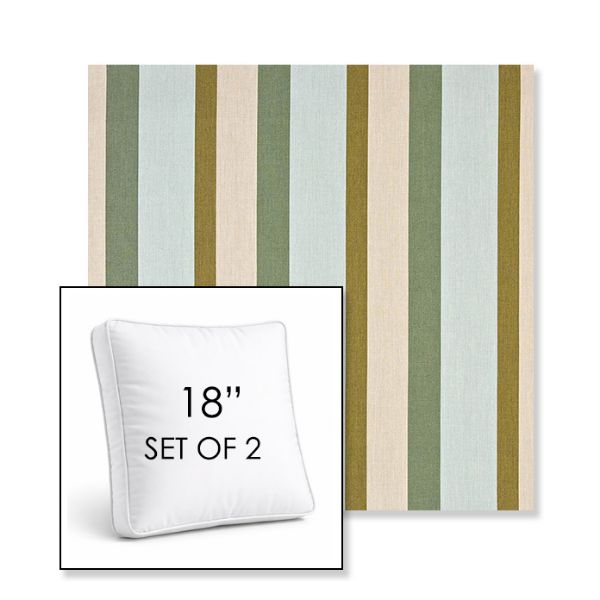 Picture of Gateway Aloe | Set of 2 | 18" Sunbrella Boxed Square Outdoor Throw Pillows with Premium Inserts