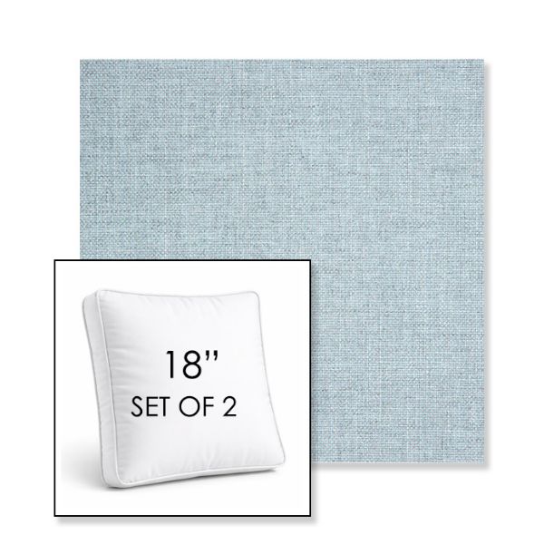 Picture of Idol Frost | Set of 2 | 18" Sunbrella Boxed Square Outdoor Throw Pillows with Premium Inserts